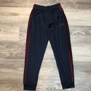 ADIDAS SZ. (10/12) YOUTH Blue with‎ red stripe jogger pants